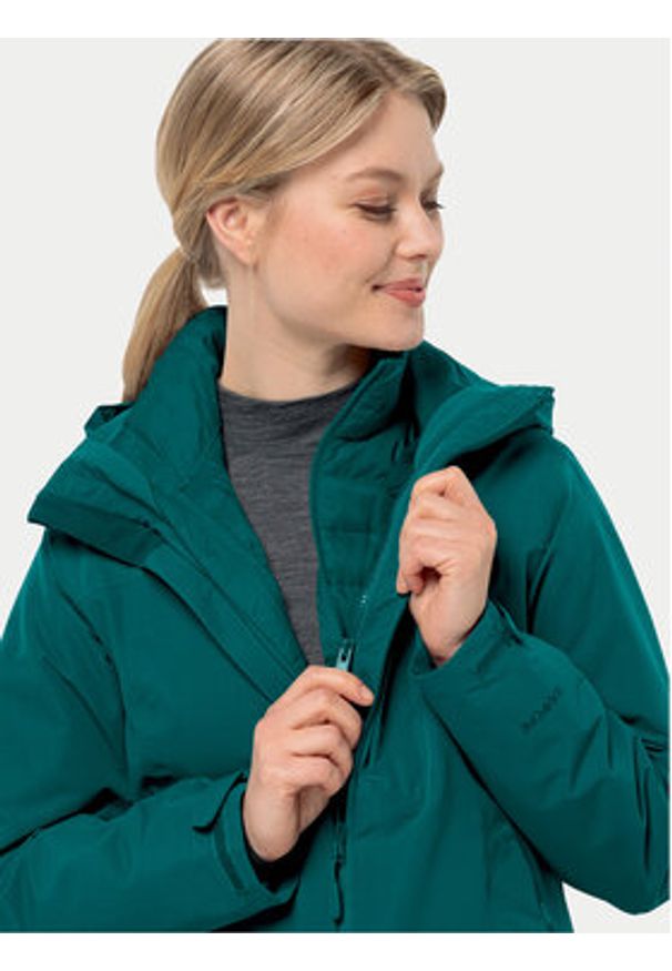 Jack Wolfskin Kurtka puchowa Pilvi 1207761 Zielony Regular Fit. Kolor: zielony. Materiał: syntetyk