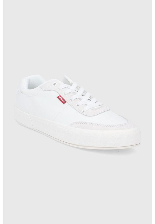 Levi's® - Levi's - Buty. Okazja: na spotkanie biznesowe. Nosek buta: okrągły. Zapięcie: sznurówki. Kolor: biały. Materiał: guma