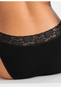 bonprix - Figi z koronką (5 par). Kolor: czarny. Materiał: koronka. Wzór: koronka #2
