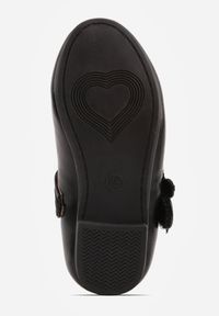 Born2be - Czarne Balerinki Zapinane na Rzep z Ozdobą Motylkiem Adola. Okazja: na co dzień. Zapięcie: rzepy. Kolor: czarny. Materiał: jeans. Wzór: aplikacja. Styl: casual, elegancki #2