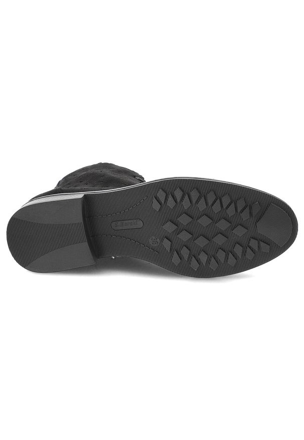 Czarne Botki S.Barski Modne Obuwie Damskie. Okazja: na co dzień. Zapięcie: sznurówki. Kolor: czarny. Materiał: materiał. Szerokość cholewki: normalna. Wzór: ażurowy, aplikacja. Styl: elegancki, casual, klasyczny