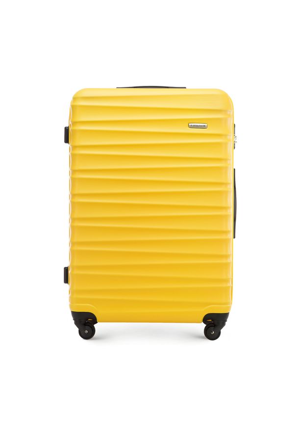 Wittchen - Duża walizka z ABS-u z żebrowaniem żółta. Kolor: żółty. Materiał: guma