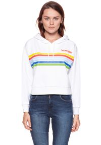 Wrangler - BLUZA WRANGLER DAMSKA CROPPED HOODY WHITE W6073HP12. Typ kołnierza: kaptur. Kolor: biały