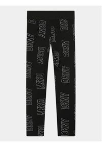 DKNY Legginsy D34B12 S Czarny Slim Fit. Kolor: czarny. Materiał: bawełna