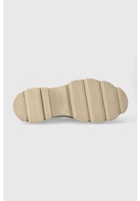 Charles Footwear mokasyny skórzane Vloglola damskie kolor beżowy na platformie Vloglola.Loafer.Beige. Kolor: beżowy. Materiał: skóra. Obcas: na platformie #5