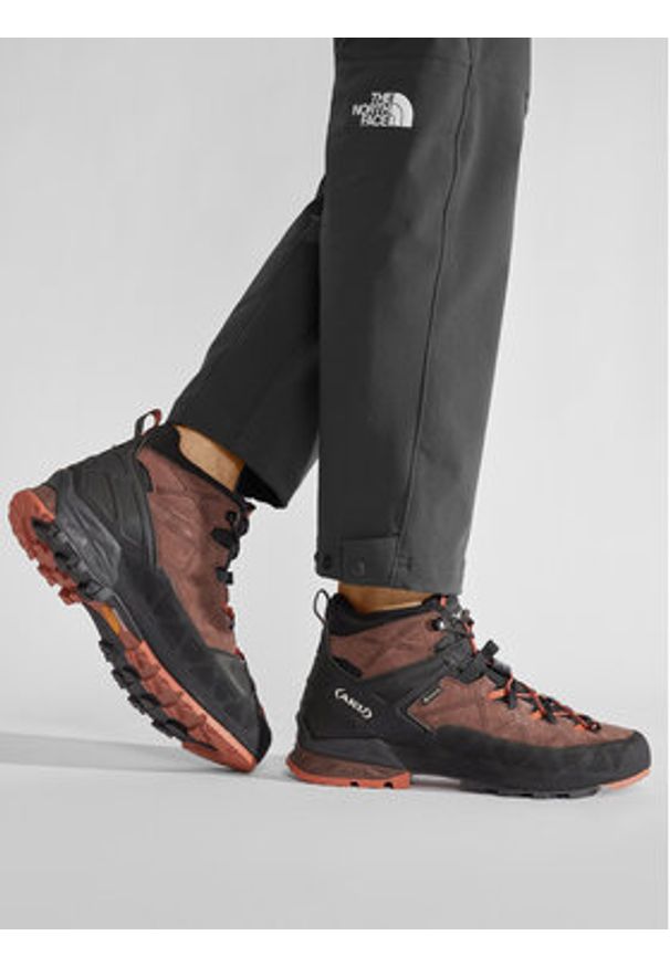Aku Trekkingi Rock Dfs Mid Gtx GORE-TEX 718 Brązowy. Kolor: brązowy. Materiał: skóra, zamsz. Technologia: Gore-Tex. Sport: turystyka piesza