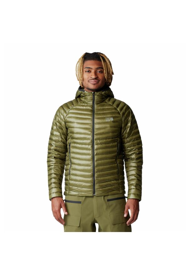 MOUNTAIN HARDWEAR - Kurtka z kapturem Mountain Hardwear Ghost Whisperer™. Typ kołnierza: kaptur. Kolor: zielony. Materiał: puch. Sport: turystyka piesza