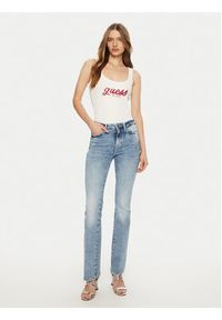 Guess Top W5RP03 KA0H1 Biały Regular Fit. Kolor: biały. Materiał: bawełna