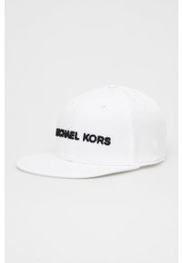 Michael Kors czapka CS2001C3CP kolor biały z aplikacją. Kolor: biały. Wzór: aplikacja #1