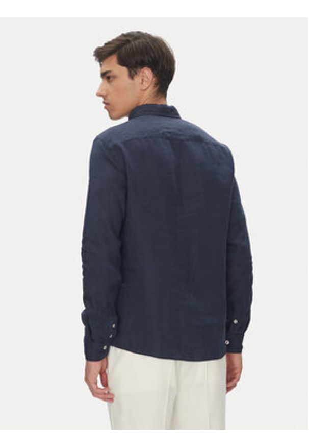 BOSS Koszula H-Roan-Bd-E-C1 50520283 Granatowy Slim Fit. Kolor: niebieski. Materiał: len