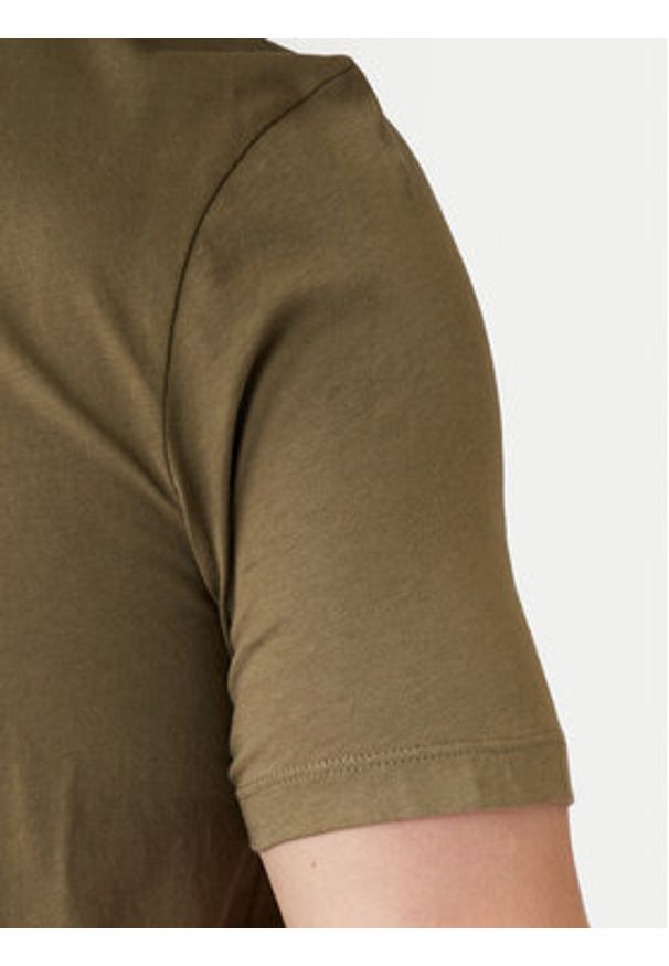 Hugo - HUGO T-Shirt Dulivio 50467556 Khaki Regular Fit. Kolor: brązowy. Materiał: bawełna