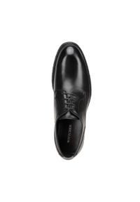 Wittchen - Męskie buty derby skórzane z kontrastową wstawką. Okazja: do pracy, na co dzień. Kolor: czarny. Materiał: skóra. Wzór: aplikacja, gładki. Styl: casual, elegancki #2
