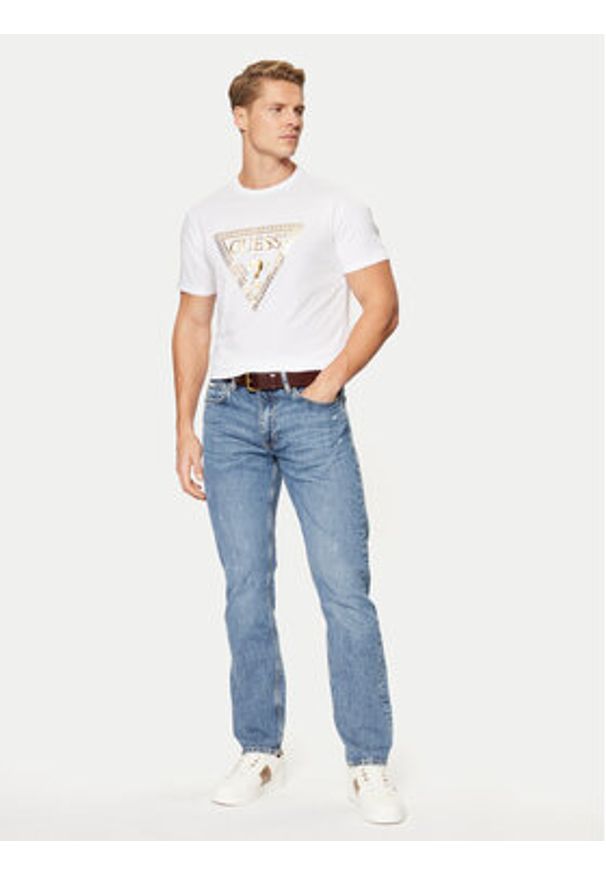 Guess T-Shirt M5RI49 K9RM1 Biały Regular Fit. Kolor: biały. Materiał: bawełna