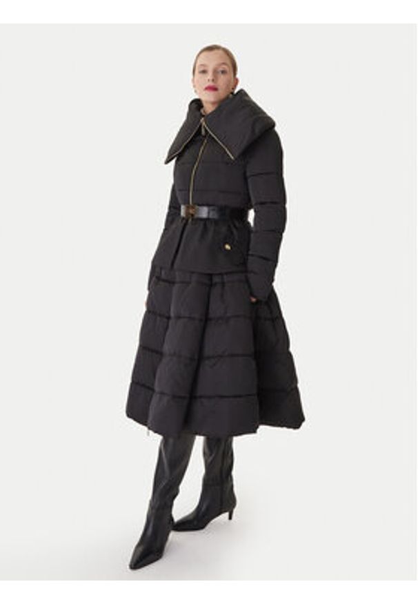Elisabetta Franchi Kurtka zimowa PI-86Z-56E2-V790 Czarny Regular Fit. Kolor: czarny. Materiał: syntetyk. Sezon: zima