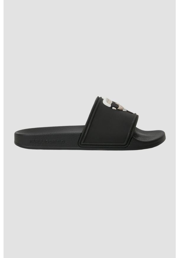 Karl Lagerfeld - KARL LAGERFELD Czarne klapki damskie KONDO 2.0 Karl NFT. Kolor: czarny