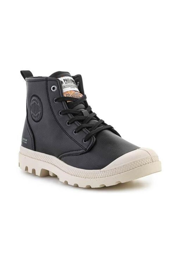 Buty do chodzenia unisex Palladium Pampa Hi Re vegan. Zapięcie: zamek. Kolor: czarny. Materiał: tkanina, materiał, skóra, syntetyk. Szerokość cholewki: normalna. Sport: turystyka piesza