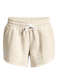 Under Armour - Shorty Damskie Polar Rival. Kolor: beżowy. Materiał: polar. Sport: turystyka piesza