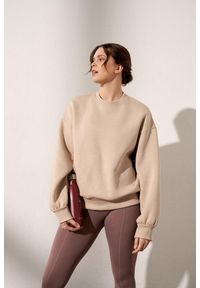 MOONHOLI - Bluza do jogi Moonholi Just Perfect oversize z bawełnianej dzianiny. Kolor: beżowy. Materiał: bawełna, dzianina. Sport: joga i pilates