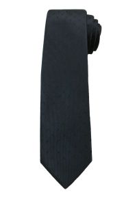 Krawat Męski w Czarny Wzorek, Błyszczący - 6 cm - Angelo di Monti, Ciemnogranatowy. Kolor: niebieski