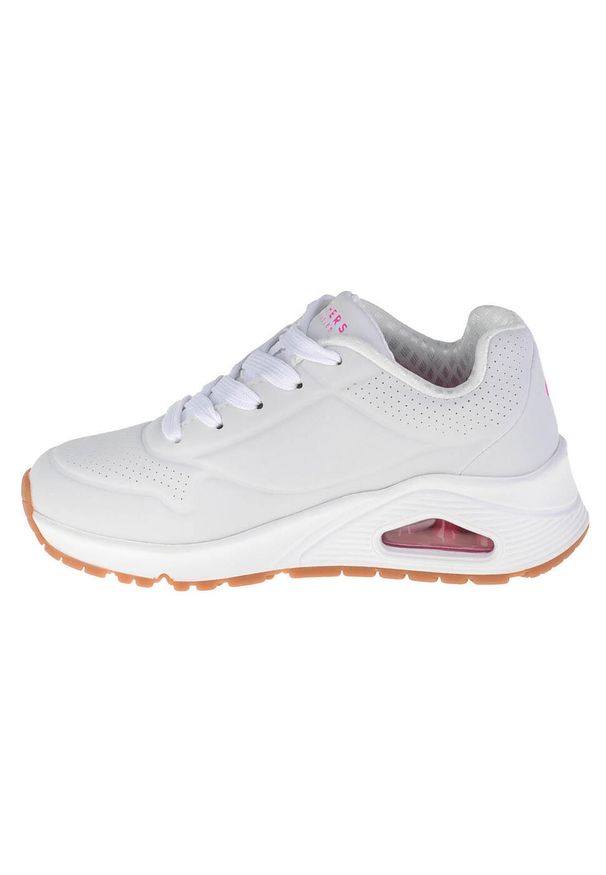 skechers - Buty do chodzenia dla dzieci Skechers Uno Stand ON Air. Zapięcie: sznurówki. Kolor: biały. Materiał: guma, materiał, tkanina, syntetyk. Szerokość cholewki: normalna. Sport: turystyka piesza