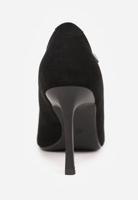 Born2be - Czarne Szpilki Vices Ozdobione Paskami Tammirea. Okazja: na co dzień. Zapięcie: pasek. Kolor: czarny. Materiał: jeans. Wzór: aplikacja. Obcas: na szpilce. Styl: casual, elegancki, klasyczny, wizytowy. Wysokość obcasa: średni #2