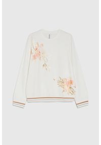 MOODO - Bawełniana bluzka z nadrukiem biała. Kolor: biały. Materiał: bawełna. Wzór: nadruk #1