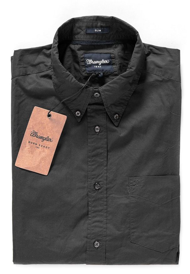 Wrangler - WRANGLER LS 1PKT BUTTON DOWN PHANTOM W5926NC16. Typ kołnierza: button down. Materiał: materiał