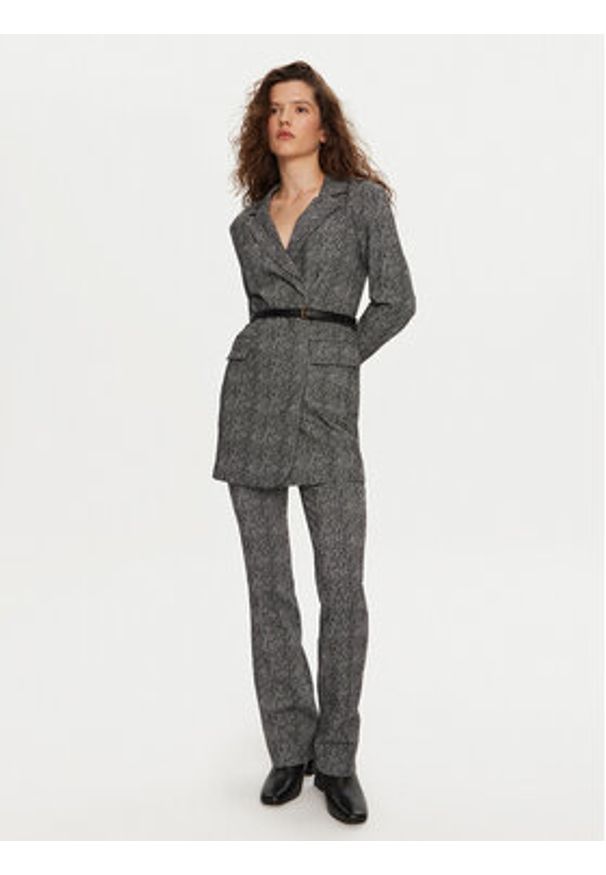 STAUD Sukienka dzianinowa Greenwich R24F7105HS Szary Slim Fit. Kolor: szary. Materiał: wiskoza