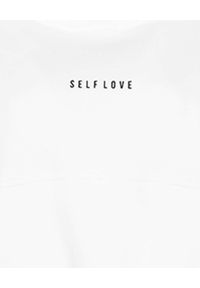 SELF LOVE - Biała bluza z logo MENFI. Kolor: biały. Materiał: bawełna, dresówka. Długość rękawa: długi rękaw. Długość: długie #2