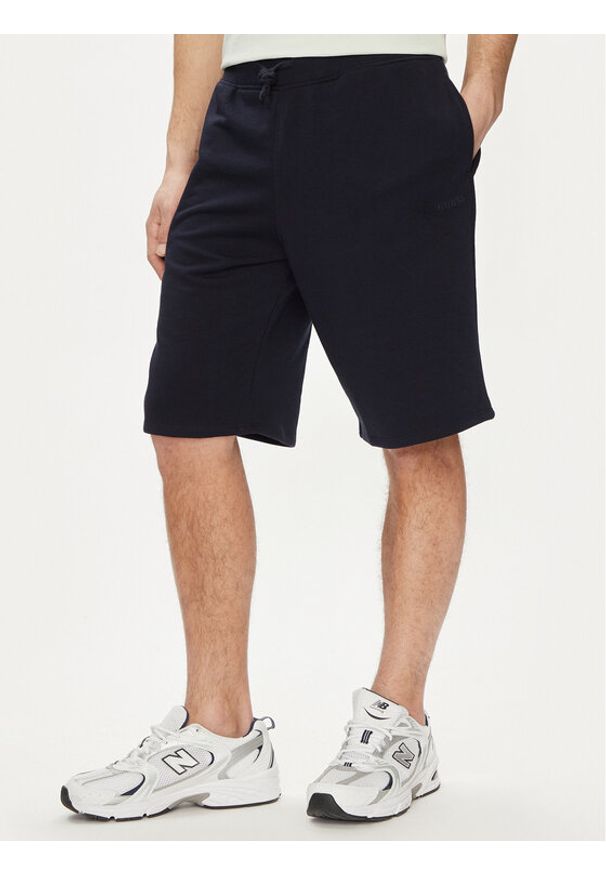 Guess Szorty materiałowe Clovis M4GD10 KBK32 Granatowy Loose Fit. Kolor: niebieski. Materiał: bawełna, syntetyk