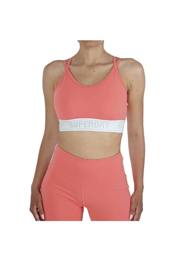 Biustonosz sportowy damski Superdry Training Strappy Top. Kolor: czarny. Materiał: elastan, poliester