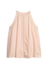 Superdry - Koszulka turystyczna damska SuperDry Lace Sleeveless High Nech Top. Kolor: różowy. Materiał: wiskoza #1