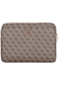 Torba Guess Sleeve 14" 4G Zipper Pocket Triangle Logo brązowy. Kolor: brązowy
