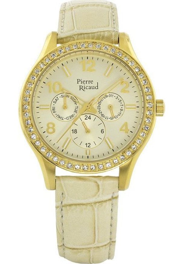 Zegarek Pierre Ricaud Zegarek damski Pierre Ricaud P21069.1251QFZ żółty. Kolor: żółty