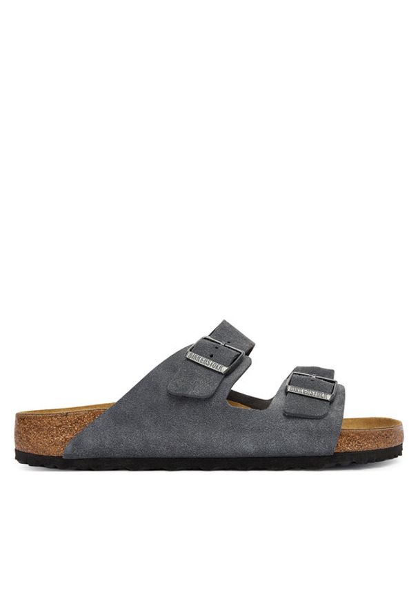 Birkenstock Klapki Arizona 1031632 Szary. Kolor: szary. Materiał: skóra, zamsz