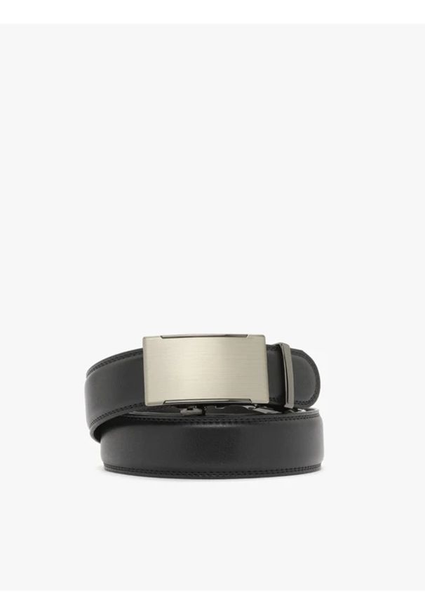 Ryłko - Czarny pasek męski. Kolor: czarny. Materiał: skóra. Styl: street