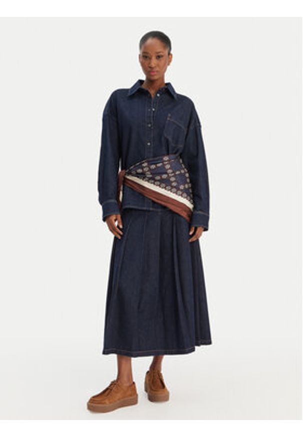 Weekend Max Mara Spódnica jeansowa Ovale 2615101071 Granatowy Regular Fit. Kolor: niebieski. Materiał: bawełna