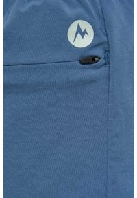 Marmot szorty outdoorowe Elda kolor niebieski gładkie medium waist. Kolor: niebieski. Materiał: tkanina, włókno, materiał. Wzór: gładki #3
