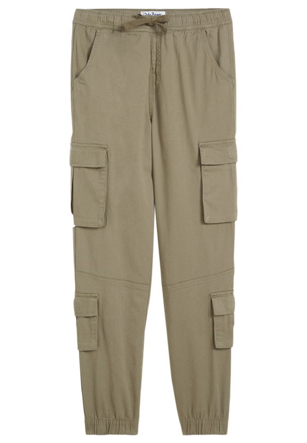 bonprix - Spodnie chłopięce worker Regular Fit. Kolor: zielony