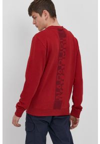 Napapijri - Bluza bawełniana. Okazja: na co dzień. Kolor: czerwony. Materiał: bawełna. Styl: casual #5