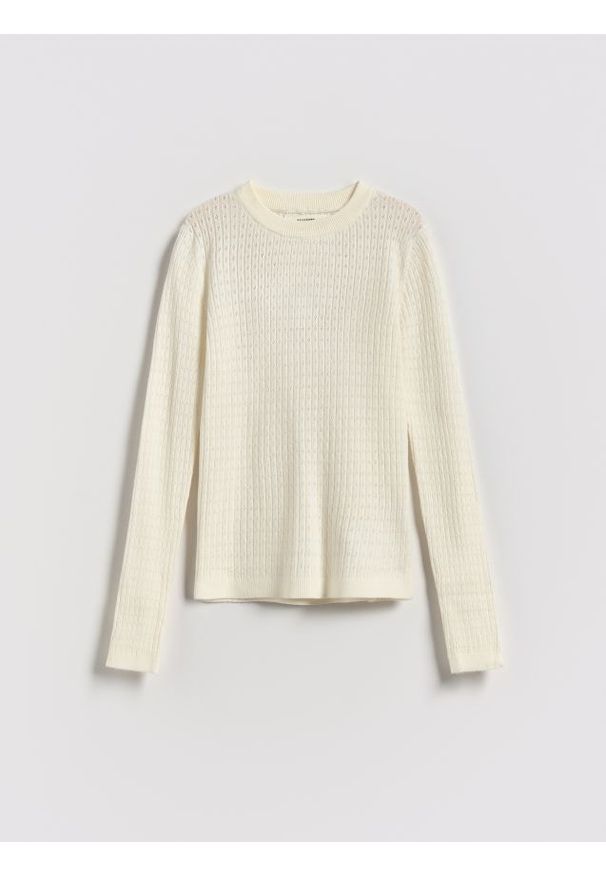 Reserved - Lekki sweter z wiskozą - złamana biel. Materiał: wiskoza