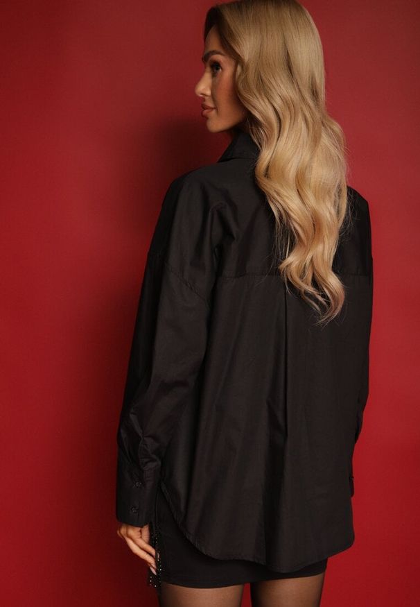 Renee - Czarna Casualowa Koszula z Bawełny Naliraella. Okazja: na co dzień. Kolor: czarny. Materiał: bawełna. Styl: casual