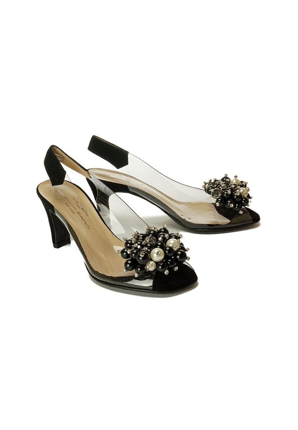 Brenda Zaro - BRENDA ZARO T3448 black, sandały damskie. Kolor: czarny. Materiał: skóra, guma. Obcas: na obcasie. Wysokość obcasa: średni