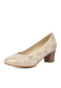 Rieker Czółenka 44650-91 Złoty. Kolor: złoty. Materiał: materiał #5