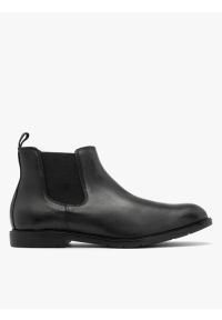 Ryłko - Czarne sztyblety męskie na płaskim lekkim spodzie. Kolor: czarny. Materiał: skóra. Szerokość cholewki: normalna. Styl: street #1