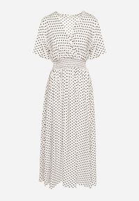 Born2be - Biała Kopertowa Sukienka z Bawełną w Kropki Ldivila. Okazja: na co dzień. Typ kołnierza: dekolt w kształcie V. Kolor: biały. Wzór: kropki. Typ sukienki: kopertowe. Materiał: bawełna. Długość rękawa: krótki rękaw. Sezon: wiosna, lato. Styl: casual #2