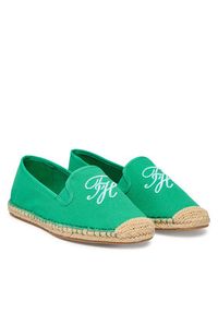 TOMMY HILFIGER - Tommy Hilfiger Espadryle Th Script Summer Espadrille FW0FW09240 Zielony. Kolor: zielony. Materiał: materiał #2