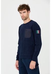 Aeronautica Militare - AERONAUTICA MILITARE Granatowy męski bawełniany longsleeve. Kolor: niebieski. Materiał: bawełna. Długość rękawa: długi rękaw #3
