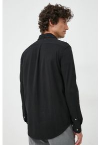 Polo Ralph Lauren koszula bawełniana męska kolor czarny regular z kołnierzykiem button-down. Typ kołnierza: button down, polo. Kolor: czarny. Materiał: bawełna. Długość rękawa: długi rękaw. Długość: długie. Wzór: gładki #4