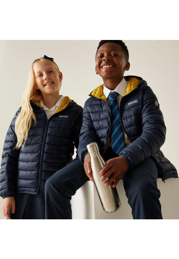 Regatta - Marizion Kids Water Repellent Active Hooded Baffled Jacket Jacket. Kolor: niebieski. Sport: turystyka piesza